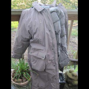 Large Gray Black Swan Gray Hooded Removable Inner Down Heavy Coat Pockets WARM
